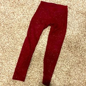 Glitter Burgundy Girls Leggings